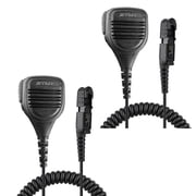 ETMY Speaker Microphone Compatible for Motorola XPR3500e XPR3300e, XPR3000, DEP550, DP2400, XiR P6600 Series, ET-MH72 Remote Shoulder Mic with Adjustable Cable, Black 2 Pack