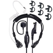ETMY Throat Mic Compatible with Motorola APX 6000/XPR 7550e, Tactical Single-Ear Air Tube Headset with 3-Pair Earbuds, Neck-Comfort Design for Noisy Env/Tactical Use 1 Pack