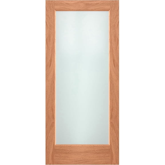 ETO DOORS Mahogany 1-Lite Interior Door with White Laminated Glass, Solid Core Engineered Wood Construction, Modern French Style Design, 24" X 80" X 1-3/4" Durable Interior Door