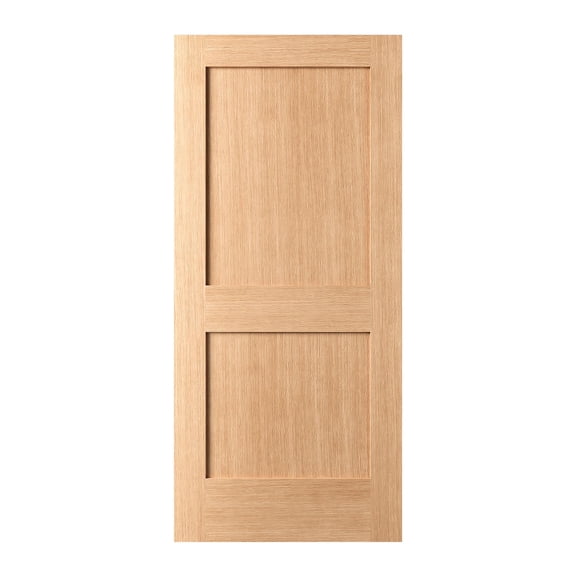 ETO DOORS Montecito 2 Panel White Oak Shaker Interior Door – 30" X 80" x 1-3/4" Solid Core Interior Wood Door - Unfinished Slab - Vertical Grain Oak - Residential & Commercial Use