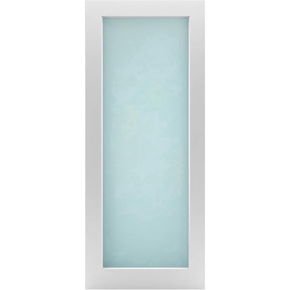 ETO DOORS White Primed 1-Lite Interior Door with Dual Laminated Glass - Solid Core Engineered Construction - Modern Flush Design - Soundproof & Durable, 28" X 80" X 1-3/4" Paint Grade Door