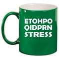 thumbnail image 1 of ETOHPO QIDPRN STRESS Nurse Ceramic Coffee Mug Tea Cup Gift for Her, Him, Women, Men, Birthday, Coworker, Boss, Cute, Daughter, Son, Graduation, Nursing School, Funny (11oz Green), 1 of 1