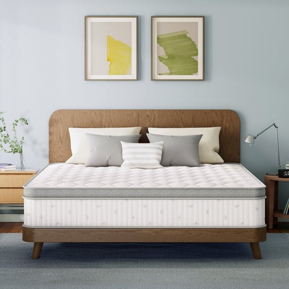 ETONEX 12 Inch King Size Mattress Cooling Gel Memory Foam and Pocket Spring Hybrid Mattress in a Box Medium Firm CertiPUR-US Certified Foam (King, 12in)