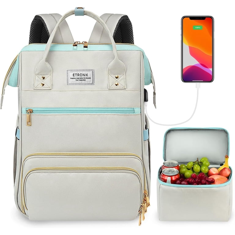 Lunch Backpack, 15.6 Inch Laptop Backpack with USB Port, Stylish Nurse Lunch Backpack 15.6 Inch Laptop Backpack with USB Port  main image 2