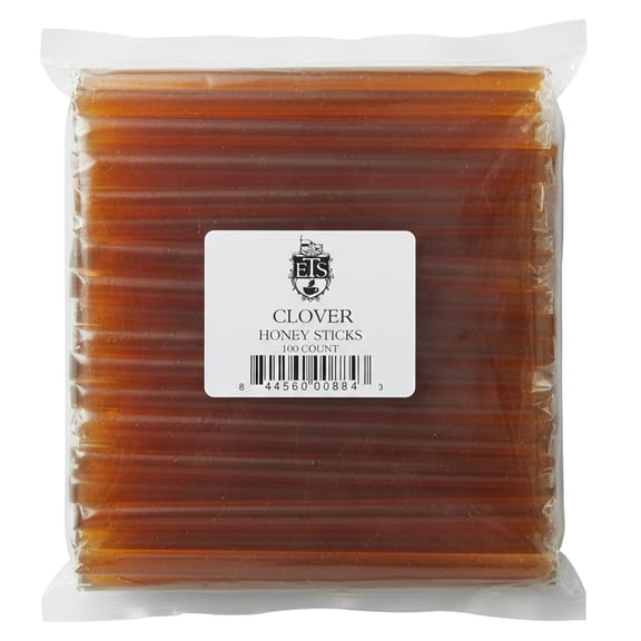 English Tea Store All-Natural Honeystix With Gluten-Free Grade A Honey | Mini Honey Sticks For Tea, Cake Pops Or Snacks | Portable Sweet Treat | Clover Flavored Honey Sticks - 100 Count