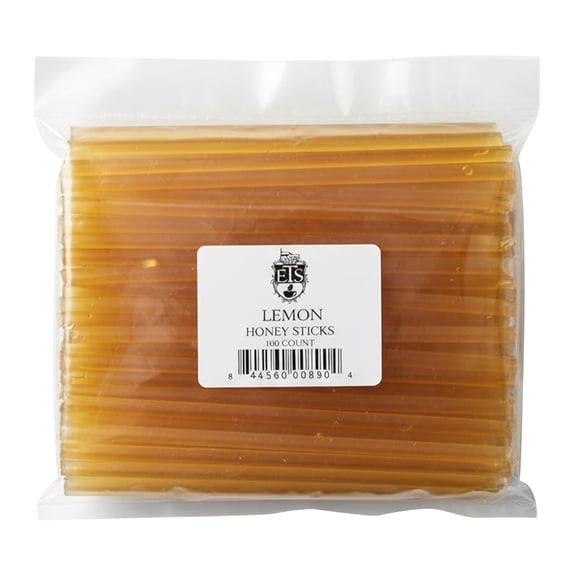 English Tea Store Honey Sticks | All-Natural Honeystix With Gluten-Free Grade A Honey | Mini Honey Stick For Tea, Cake Pops Or Snacks | Portable Sweet Treat | Lemon Flavored Honey Sticks - 100 Count