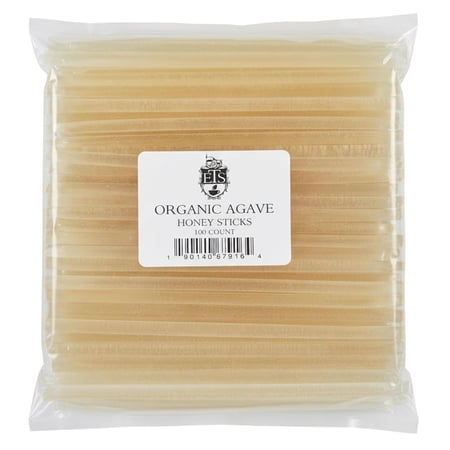 English Tea Store Honey Sticks - Organic Agave -100 Count | Kosher Agave Syrup Snack Straws | Portable Sweetener for Tea, Coffee Snacks | Individually Sealed Natural Sticks for On-the-Go Use