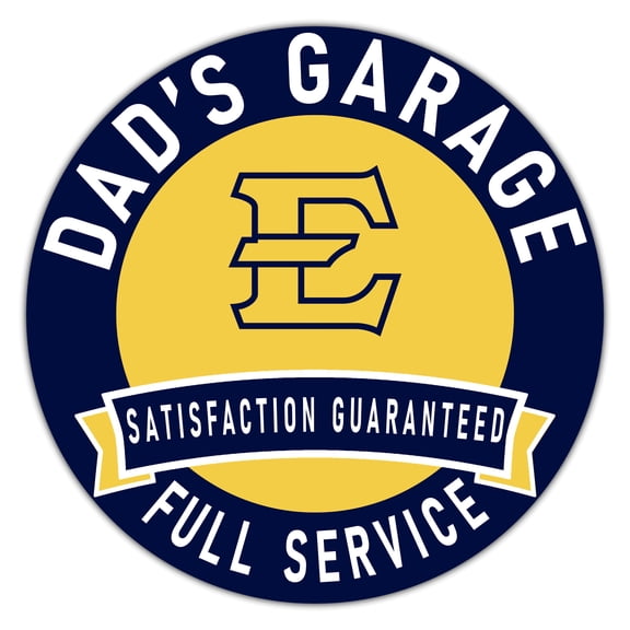 ETSU Buccaneers 16" x 16" Dad's Garage Wood Sign