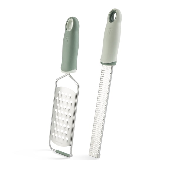 Elements by Thyme & Table 2-Piece Hand Grater Set – Green