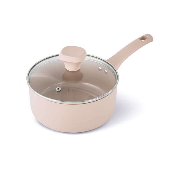 Elements by Thyme & Table 2 QT Ceramic Non-Stick Saucepan - Red