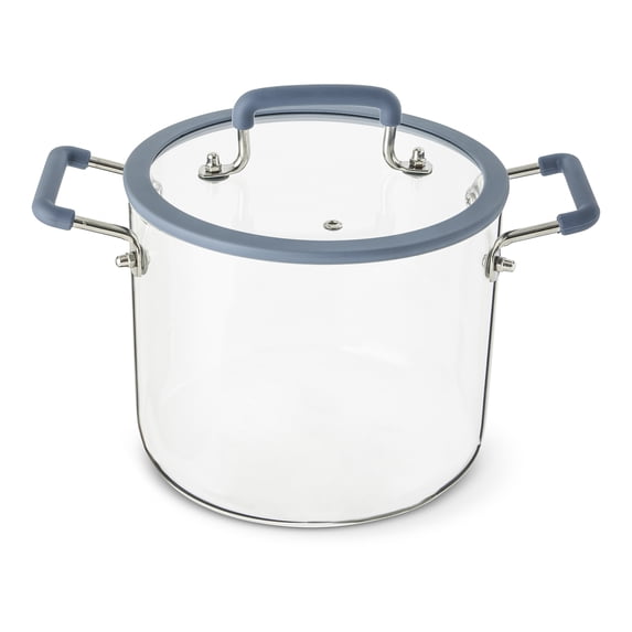 Elements by Thyme & Table 4.5 QT Borosilicate Glass Pot - Blue
