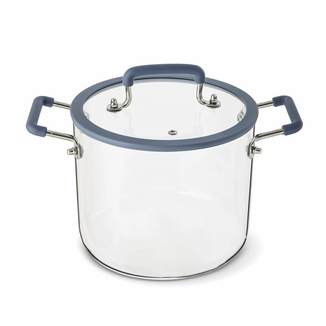 Elements by Thyme & Table 4.5 QT Borosilicate Glass Pot - Blue