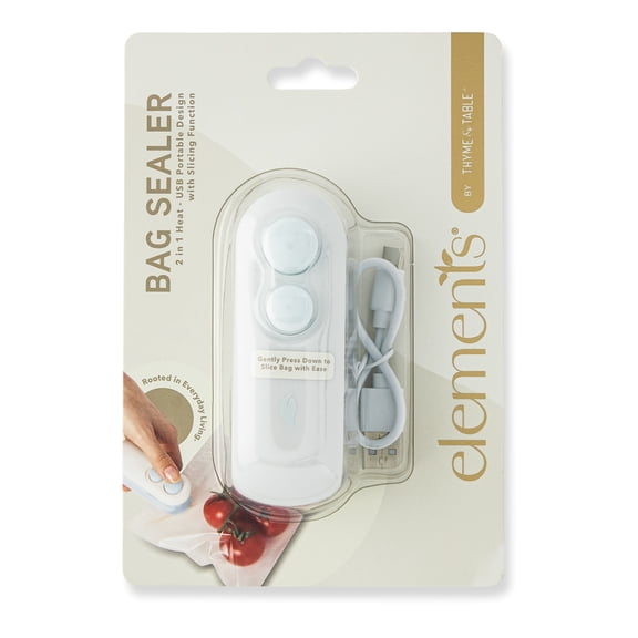 Elements by Thyme & Table Rechargeable Bag Sealer - Light Blue