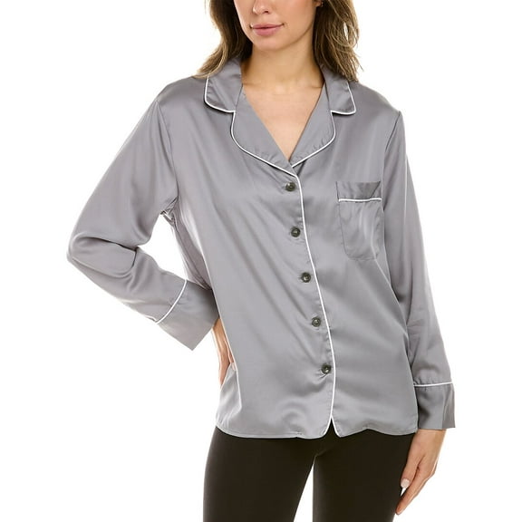 ETTITUDE womens  Sateen Sleepshirt, m, Grey