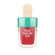 ETUDE Dear Darling Water Gel Tint Ice Cream (RD307 Watermelon Red) (21AD)| Vivid High-Color Lip Tint with Minerals and Vitamins from Soap Berry Extract to Moisture Your Lips