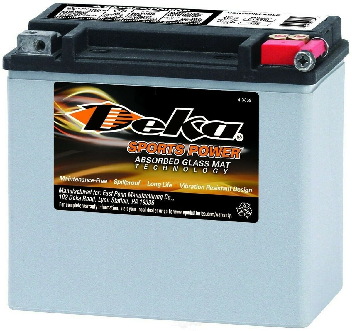 ETX16L New Deka Power Sports ETX16L Battery…
