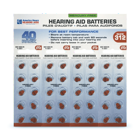 Lucid Hearing - SIZE 312 HEARING AID BATTERIES – 40-PACK (MERCURY FREE – ZINC AIR ACTIVATED)
