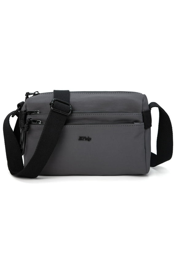 Nylon Crossbody Bag For Women Waterproof Lightweight Casual Shoulder Bookbag Purse Hobo Bag(Concrete Grey)