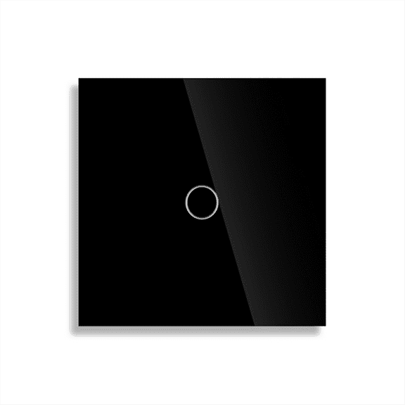 EU 1Gang 2Way Dual Touch Switch Tempered Glass Panel Stair Switch Bedroom Sensor Switches No Need WI-FI Black,1 * Touch Switch,Black