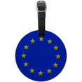 thumbnail image 1 of EU European Union Europe National Country Flag Round Leather Luggage ID Tag, 1 of 1