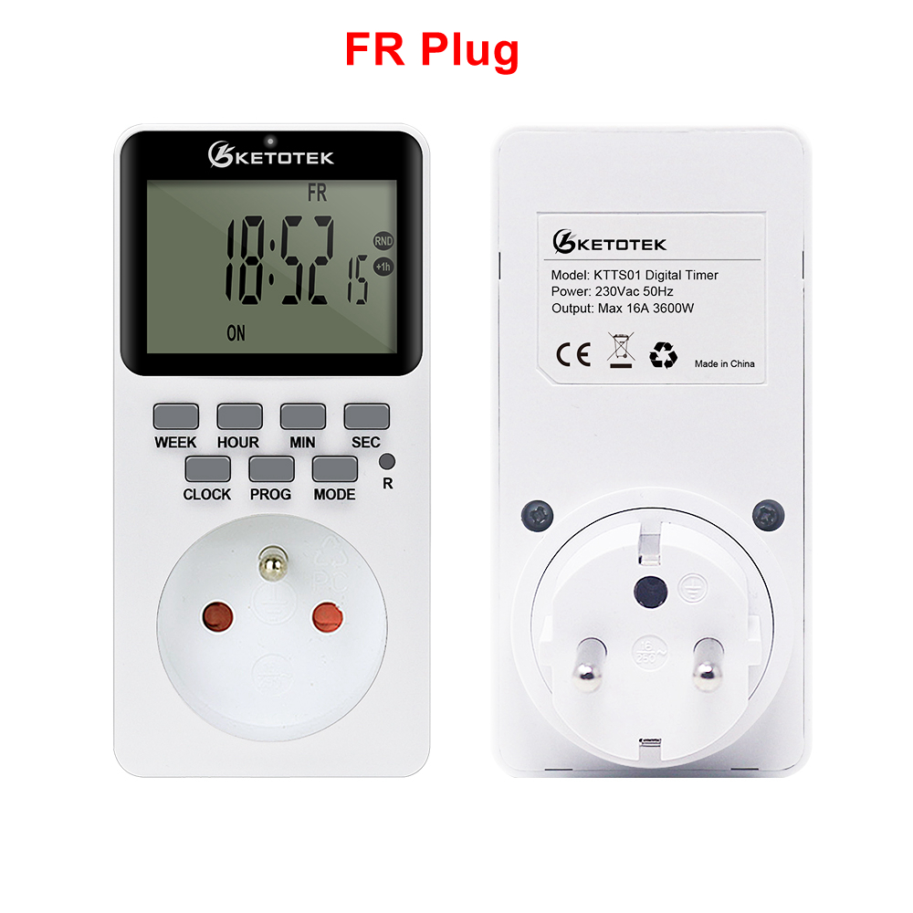 EU Plug Timer Switch Socket Programmable Timing Socket Summer Time