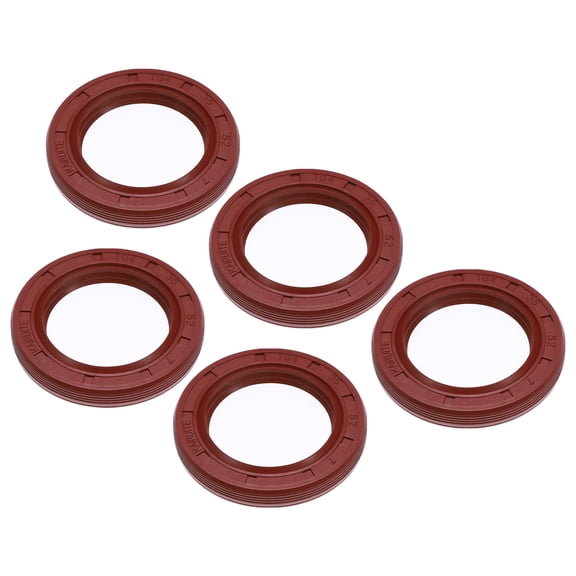 EU Radial Shaft Seal 35mm ID x 52mm OD x 7mm Width Fluororubber TG4 Oil Seal, Red Brown, 5 Pack