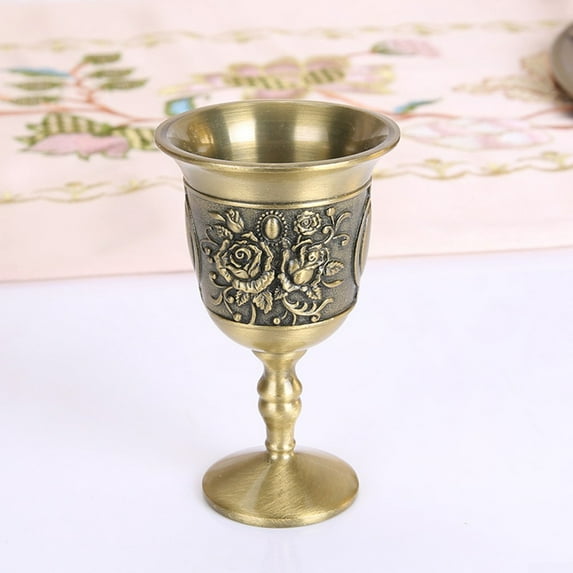 EU Style Wine Cup Chalice Alloy Antique Goblet Vintage Ornaments Decor Gifts