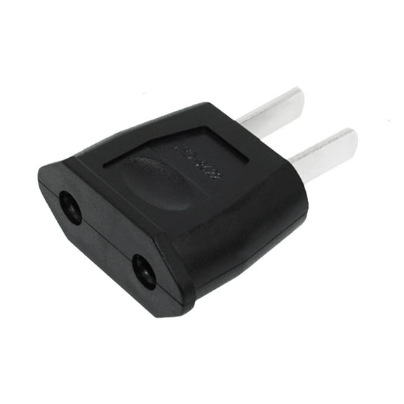 EU to US Power Plug Adapter Travel Converter for European Devices Plastic Black
