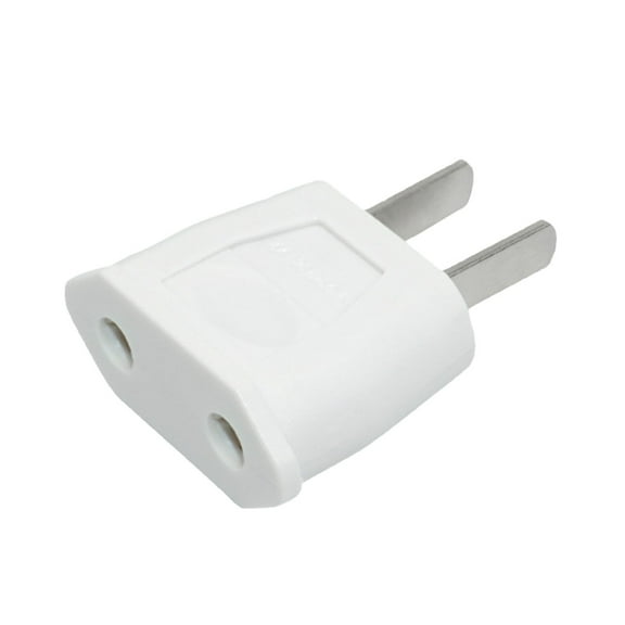 EU to US Power Plug Adapter Travel Converter for European Devices Plastic White