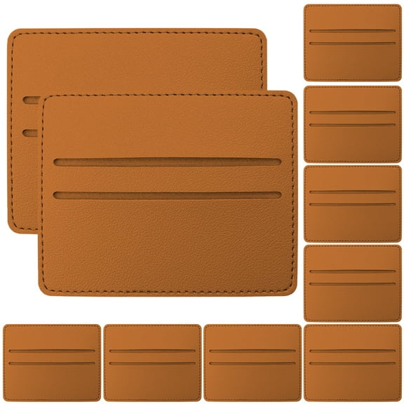 EUBUY 10Pcs Pu Leather Cards Holder Wallet 2 Slots Slim Portable Travel Credict Card Pouch for Women Men Brown