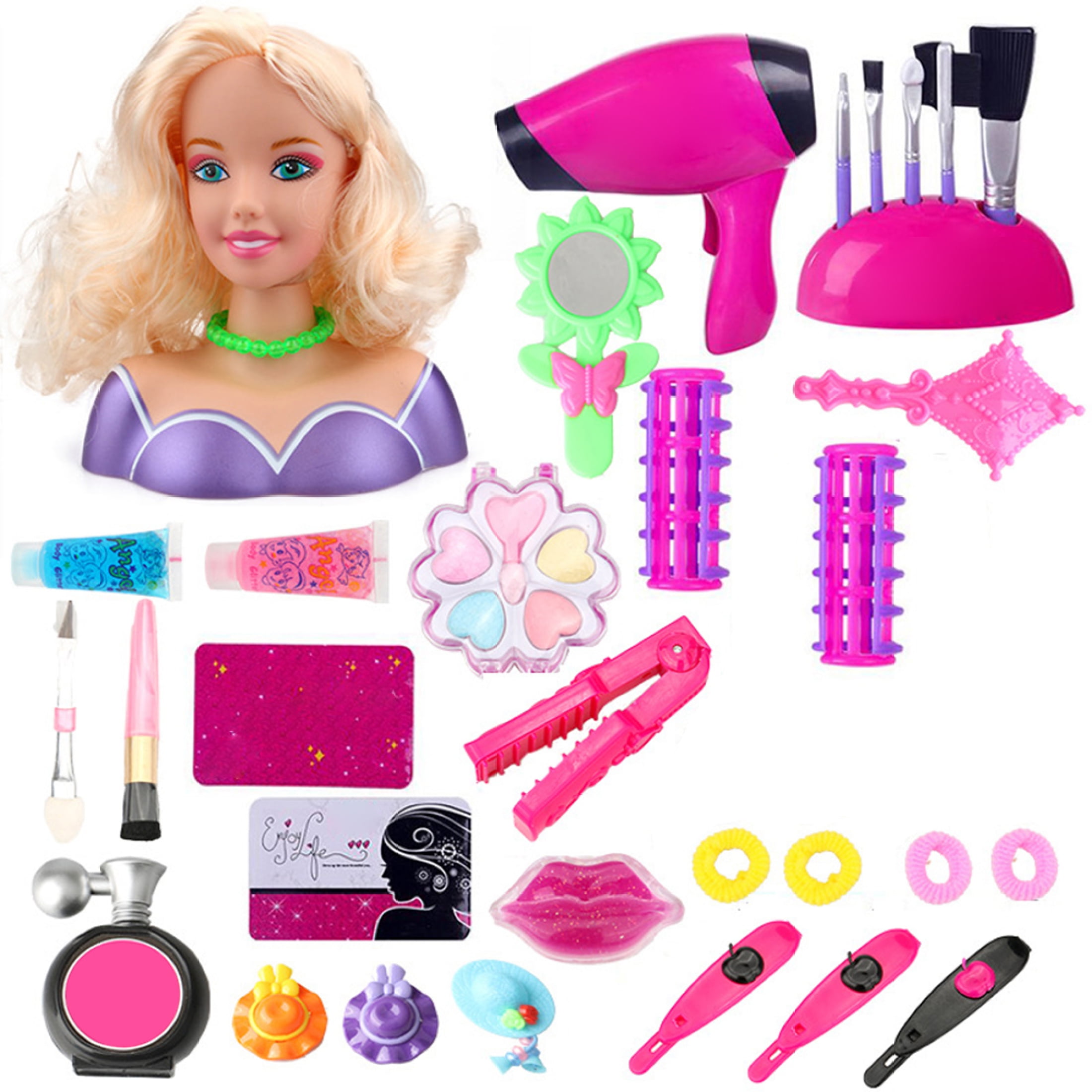 35 Piece Kids Hairdressing Makeup Dolls Non-Innovative Toy Simulation Dolls  Princess Hairdressing Dolls Toys Girls