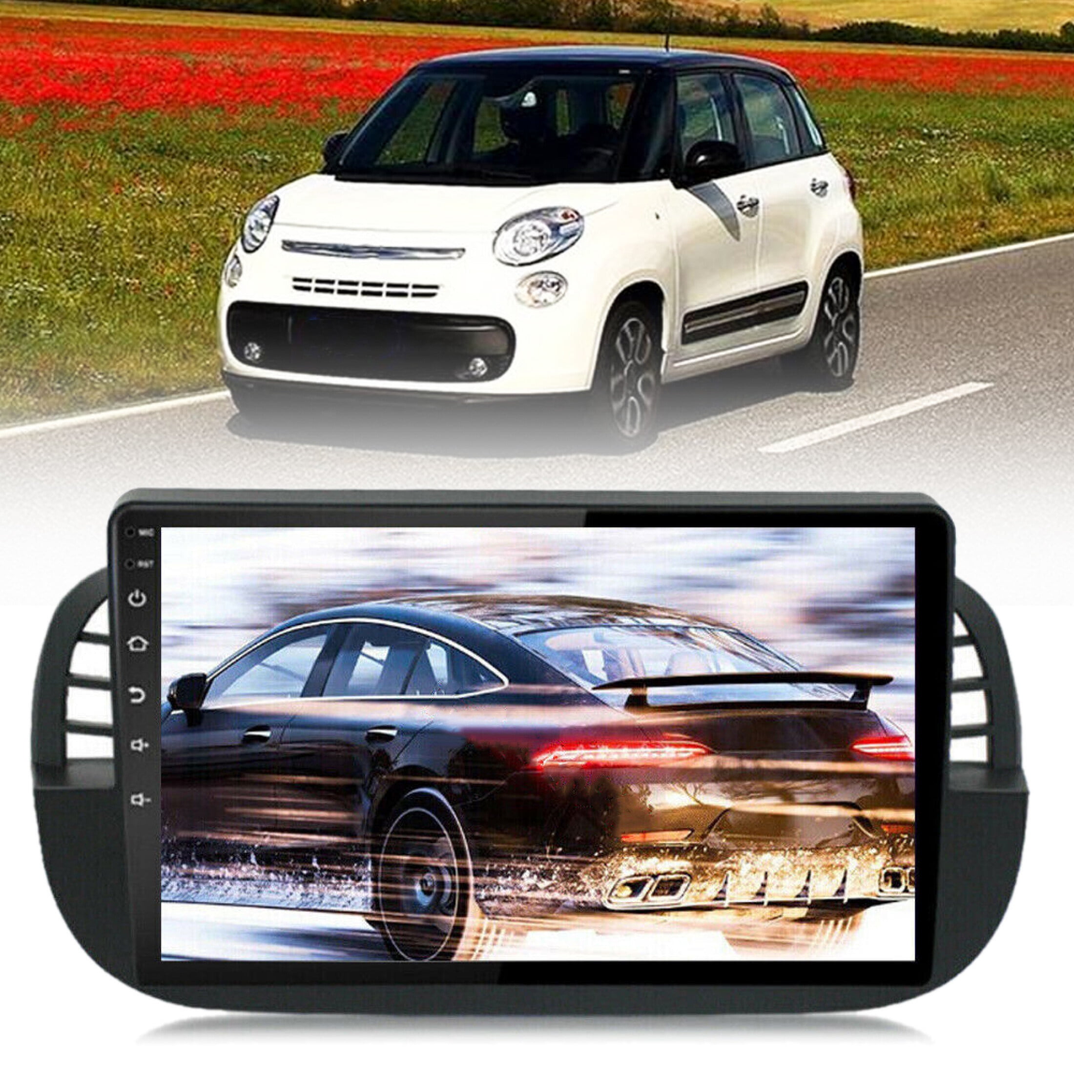 EUBUY 9 Inch for Fiat 500 2007-2015 Android 12 Car Stereo Radio 2+32GB  Touch Screen GPS Wifi BT