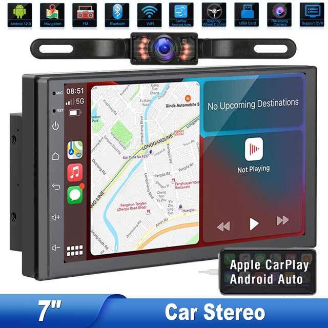 EUBUY Android 12 Double Din Car Stereo Apple CarPlay Radio GPS Navi