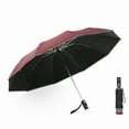 thumbnail image 1 of EUBUY Automatic Umbrella Led Night Light Umbrella Sun Umbrella Reverse Folding Uv Insulation Sun and Rain Protection Wind Resistant Durable Waterproof Outdoor Rainy and Sunny Days Magenta, 1 of 2