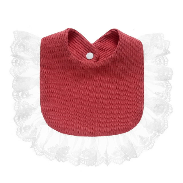 EUBUY Baby Lace Bibs Drool Bibs Saliva Towel Newborn Teething Infant Dirt Resistant Soft Bibs Baby Cloth Clean Water Absorption Bibs Complementary Food Baby Drool Eating Feeding Red
