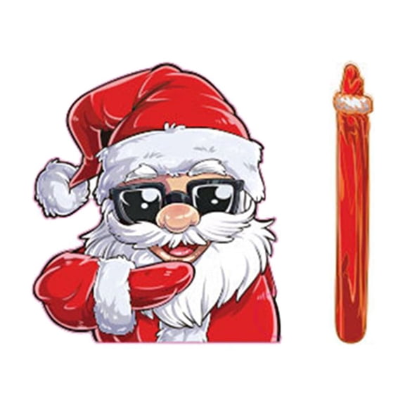 EUBUY Christmas Car Decorative Sticker Santa Claus Waving Xmas Novelty Sticker Decal for Auto Rear Windscreen Windshield Wiper Type 4
