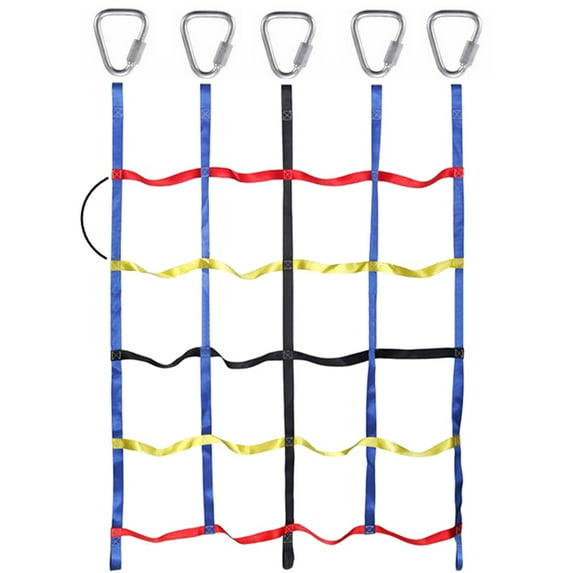 EUBUY Climbing Net Outdoor Rainbow Ribbon Net Physical Training Climbing Net Outdoor Obstacle for Outdoor Sports