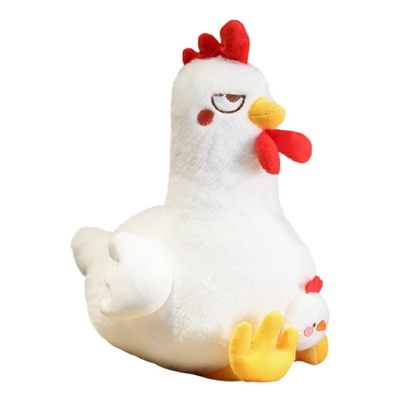 EUBUY Cute Cartoon Chicken Doll Plush Toys Chicken Stuffed Animal Soft Plush Toy for Children Boys Girls White 17.71"