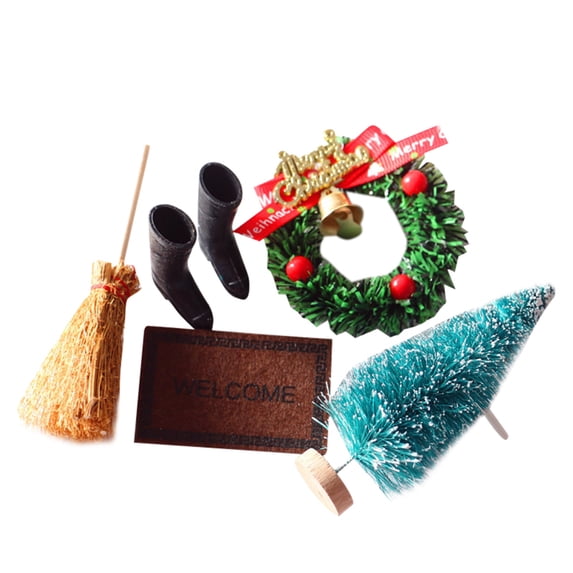 EUBUY Doll Mini House Christmas Decoration Set Mini Accessories for Christmas Party Christmas Decortion Kids Xmas Gift Type B