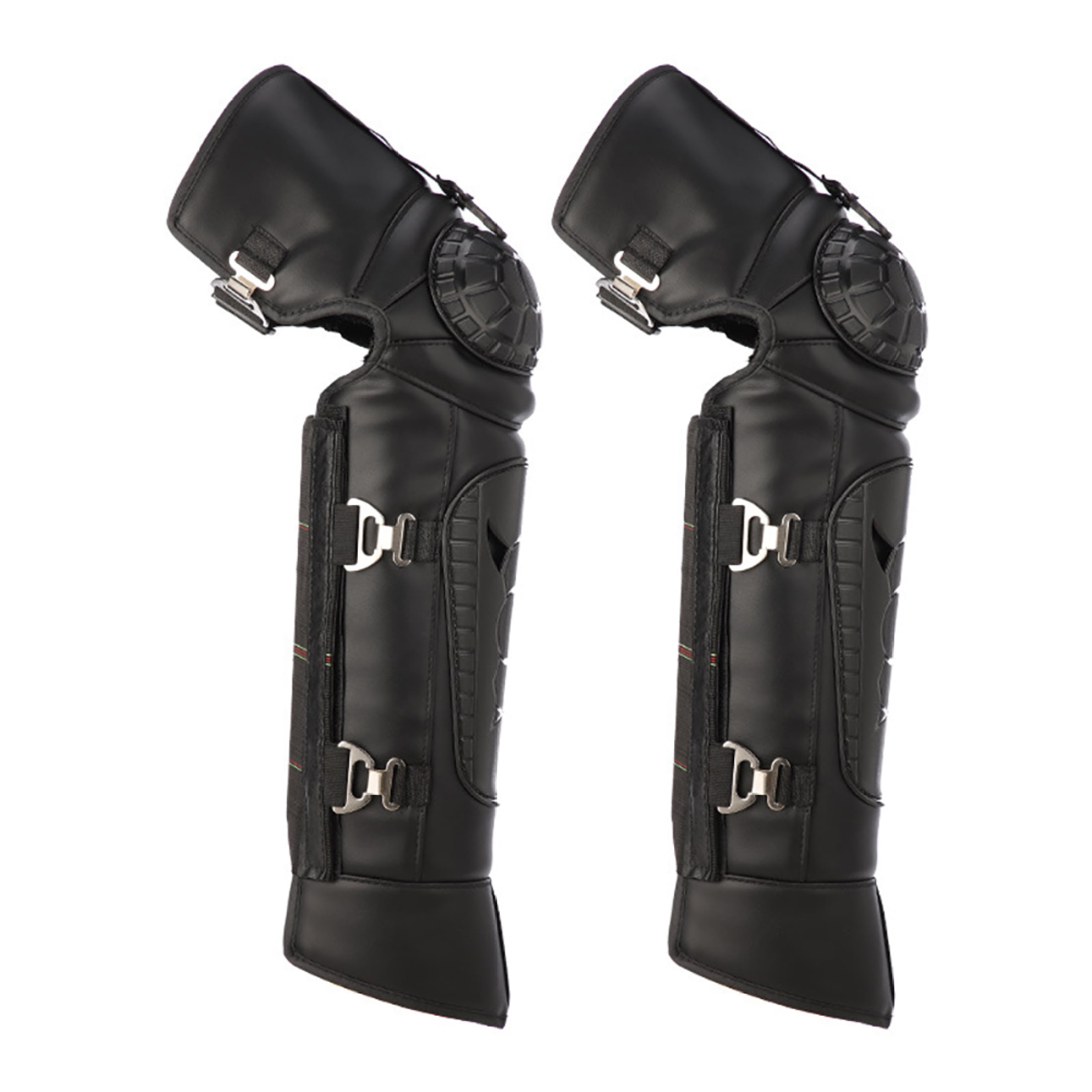 PU Leather Motorcycle Knee Pad Leg Warmer Protection With Plush Lined Winter Adjustable Long Windproof Knee Brace Support Protector Leggings Covers - Pain Relief, Warming Knee, Non-slip Comfort - View #4