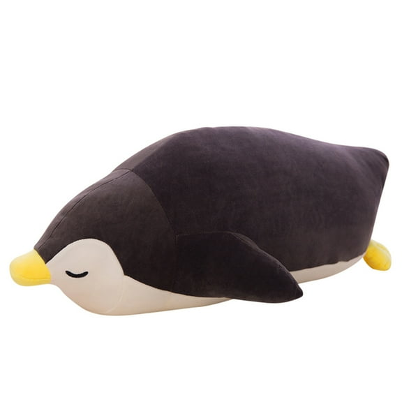 EUBUY Penguin Soft Plush Pillow Sea Animal Plush Toy Children Pillow Festive Birthday Gift Decorative Doll Black 23.6"