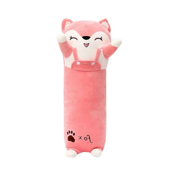 EUBUY Plush Toy Cute Animal Stuffed Toy Soft Plush Cuddly Cushion Long Cushion for Children Boys Girls Pink Fox 19.7"-29.5"