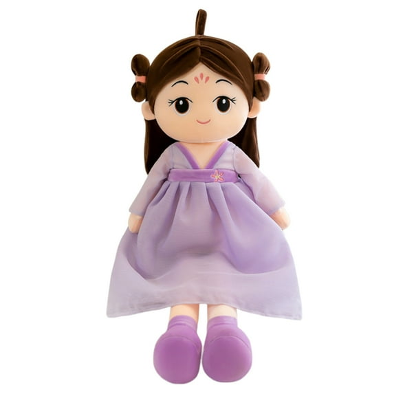 EUBUY Princess Girl Doll Cute Stuffed Girl Plush Toy Children Birthday Gift Girls Plush Toy Purple 60CM