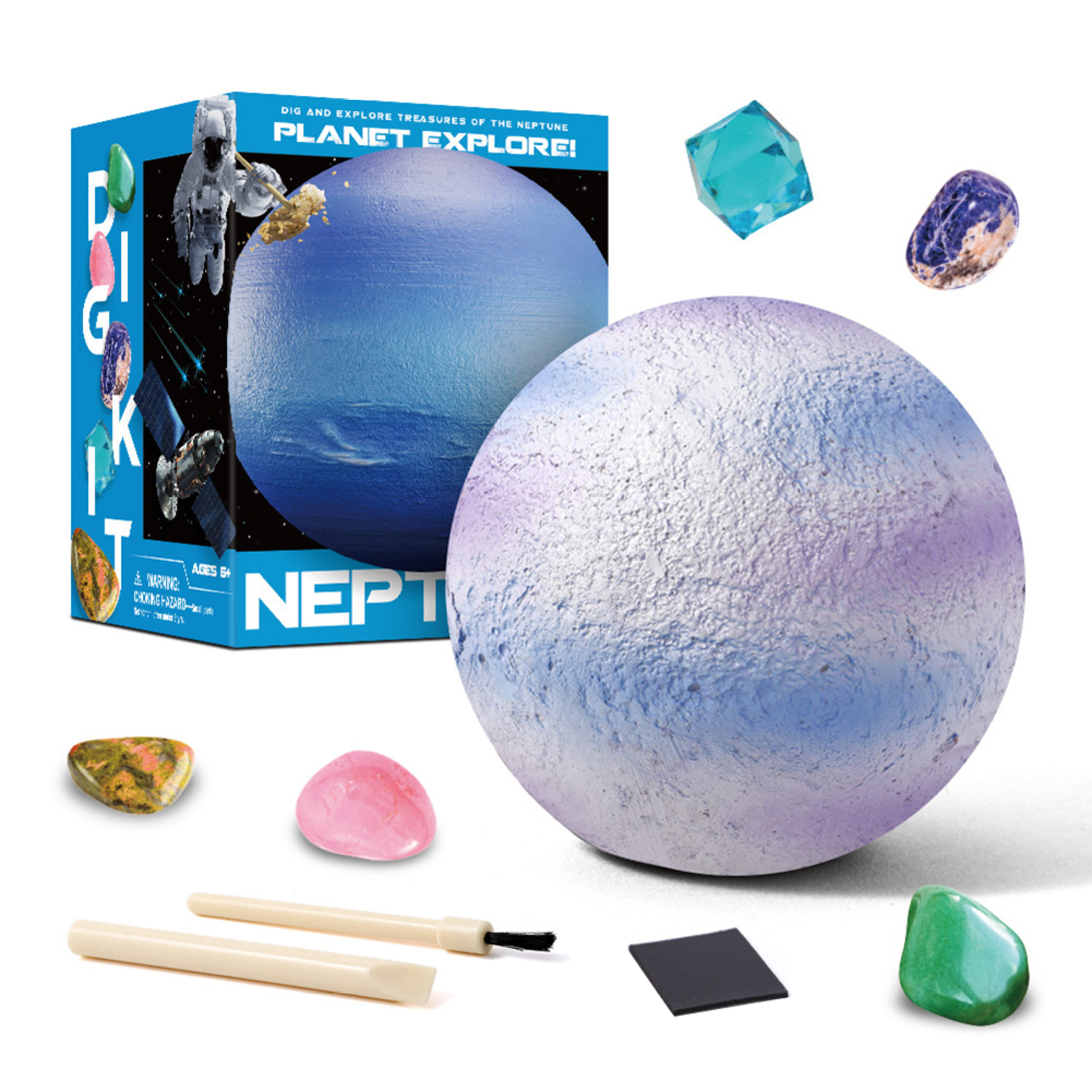 Kids Unique Plante Toys DIY Dig Set 5 Real Gemstone Dig Uranus