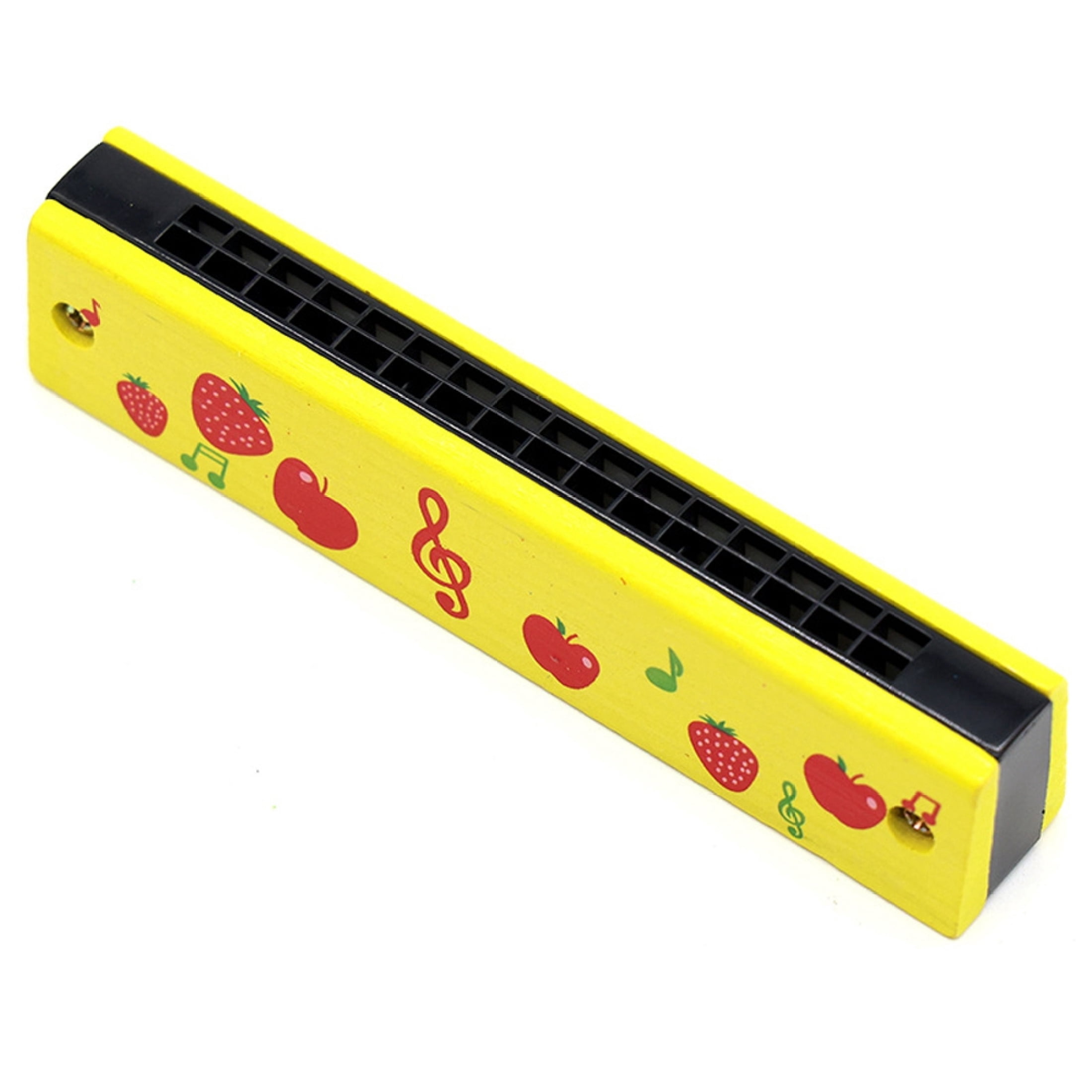 EUBUY Wooden Cartoon Harmonica for Children 16 Holes Double Row ...