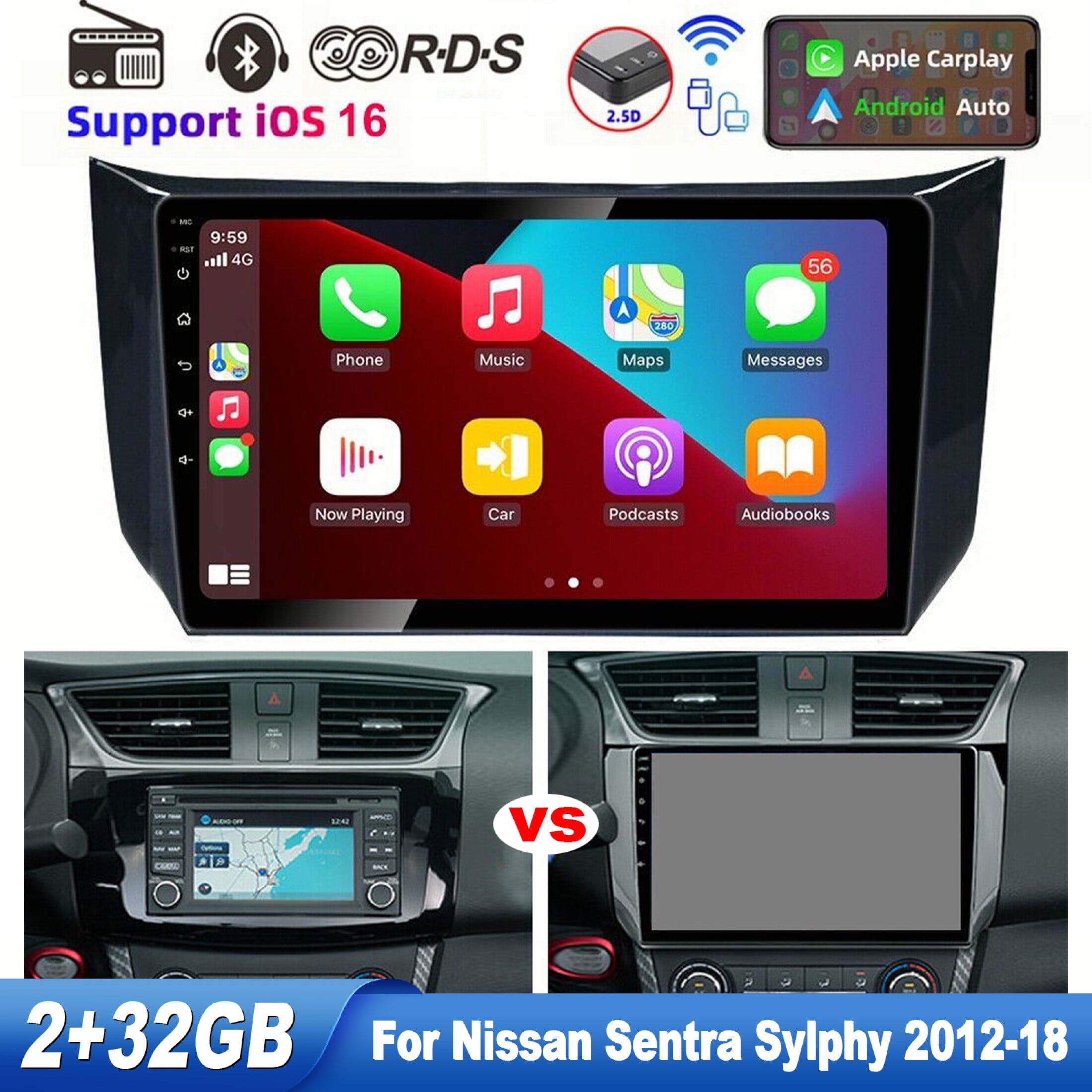 12.3 inch Android For Nissan Sentra Sylphy 2020 2021 2022 Car Radio DVD  Multimedia Player GPS Navigation 2 Din Carplay Head Unit