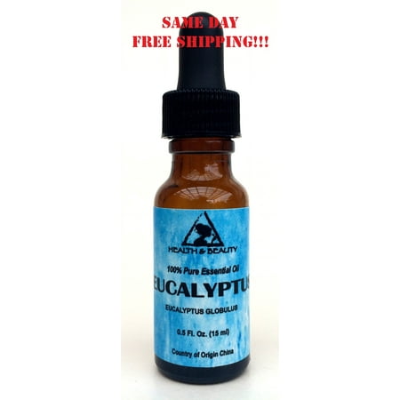 EUCALYPTUS ESSENTIAL OIL AROMATHERAPY 100% PURE NATURAL GLASS DROPP 0.5 OZ 15 ML