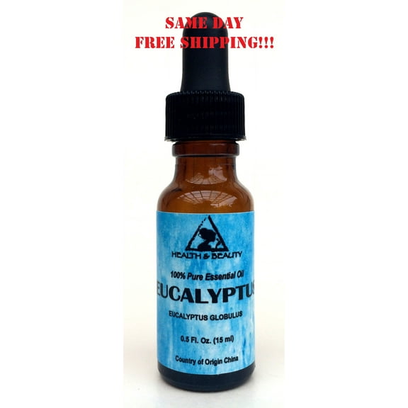EUCALYPTUS ESSENTIAL OIL AROMATHERAPY 100% PURE NATURAL GLASS DROPP 0.5 OZ 15 ML