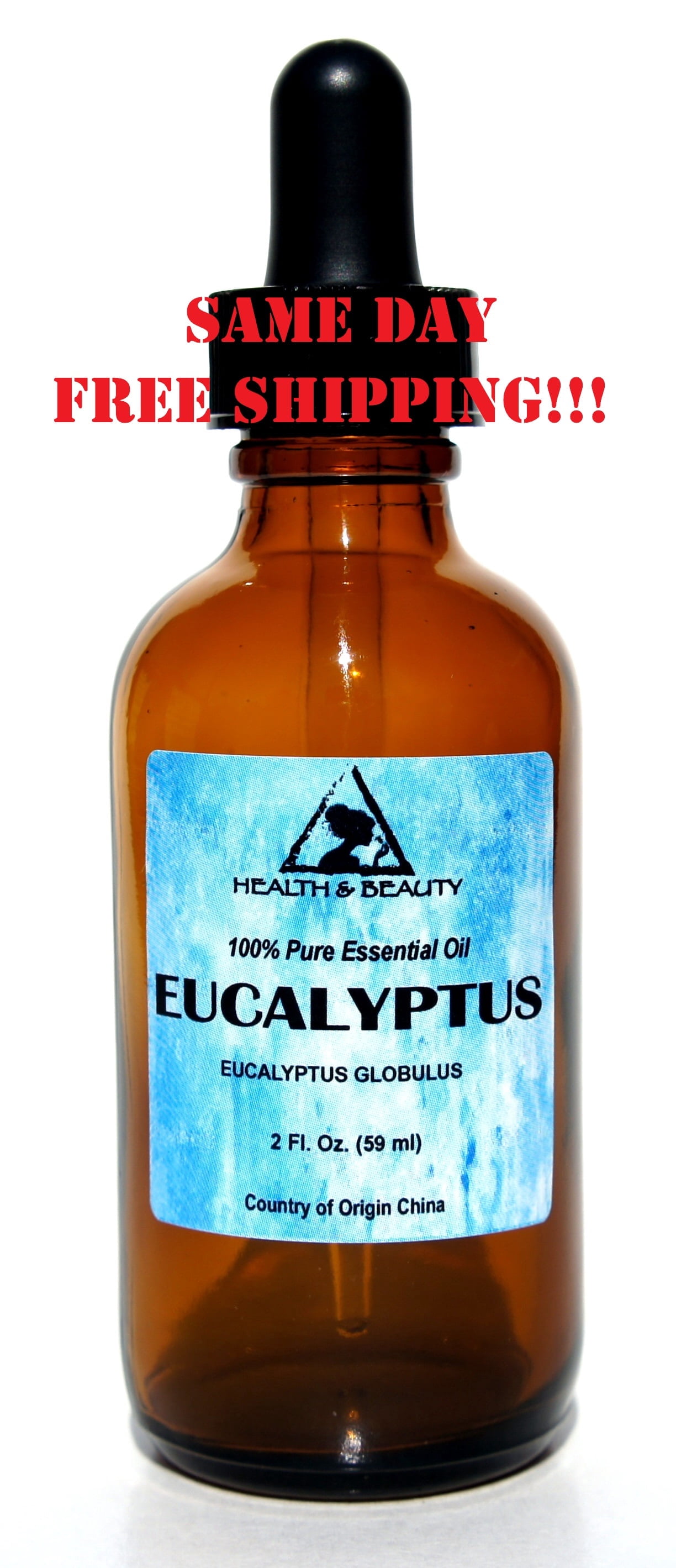EUCALYPTUS ESSENTIAL OIL AROMATHERAPY 100% PURE NATURAL with GLASS DROPPER  2 OZ, 59 ML - Walmart Business Supplies