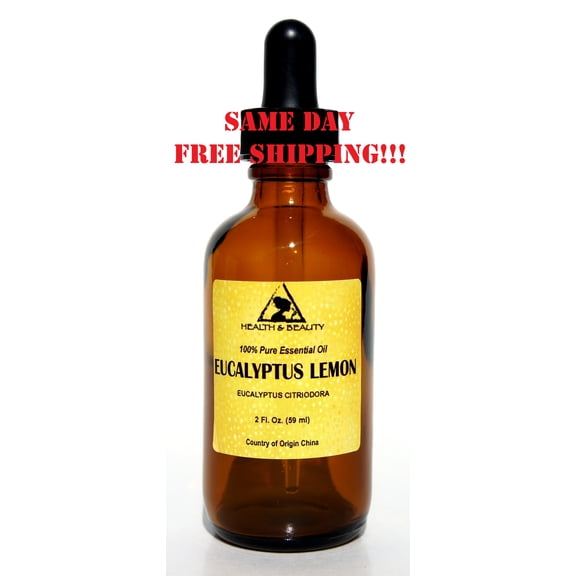 EUCALYPTUS LEMON ESSENTIAL OIL AROMATHERAPY 100% PURE NATURAL GLASS DROPP 2.0 OZ